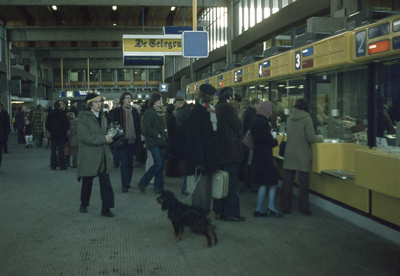 801788 Afbeelding van de loketten in de nieuwe Stationshal van het Centraal Station (N.S.-station Utrecht C.S., ...